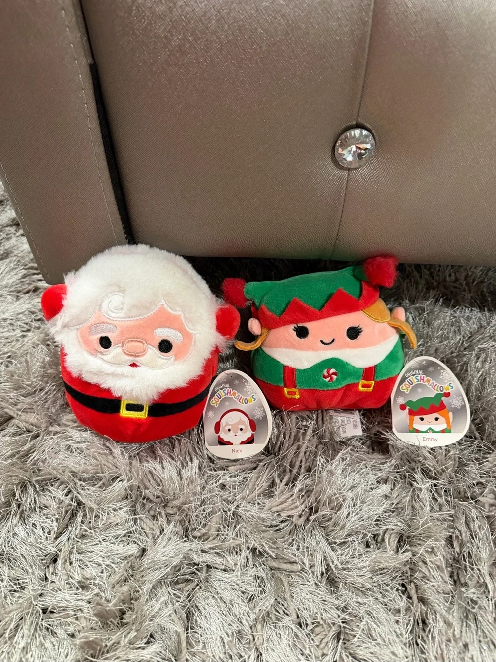 Squishmallows Red and Green Holiday Santa & Elf Plush Set